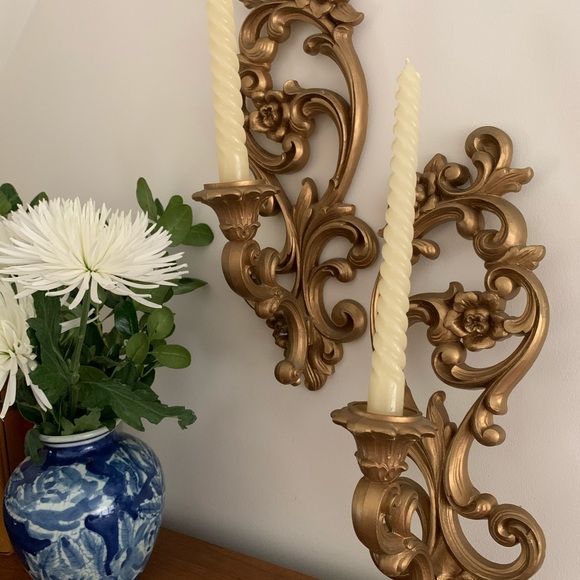 Vintage Homco Wall-mounted Candleholders - Picture 3 of 6